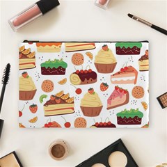 Seamless Pattern Hand Drawing Cartoon Dessert And Cake Cosmetic Bag (large) by Wav3s