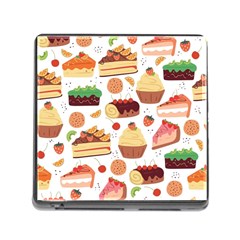 Seamless Pattern Hand Drawing Cartoon Dessert And Cake Memory Card Reader (square 5 Slot) by Wav3s