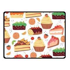 Seamless Pattern Hand Drawing Cartoon Dessert And Cake Fleece Blanket (small) by Wav3s