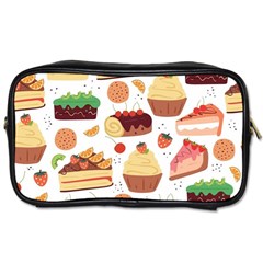 Seamless Pattern Hand Drawing Cartoon Dessert And Cake Toiletries Bag (one Side) by Wav3s