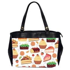 Seamless Pattern Hand Drawing Cartoon Dessert And Cake Oversize Office Handbag (2 Sides) by Wav3s