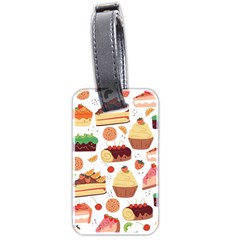 Seamless Pattern Hand Drawing Cartoon Dessert And Cake Luggage Tag (two Sides) by Wav3s