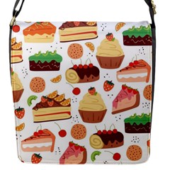 Seamless Pattern Hand Drawing Cartoon Dessert And Cake Flap Closure Messenger Bag (s) by Wav3s