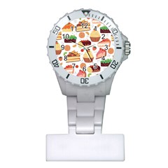 Seamless Pattern Hand Drawing Cartoon Dessert And Cake Plastic Nurses Watch by Wav3s