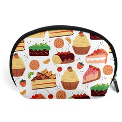 Seamless Pattern Hand Drawing Cartoon Dessert And Cake Accessory Pouch (large)