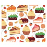 Seamless Pattern Hand Drawing Cartoon Dessert And Cake Two Sides Premium Plush Fleece Blanket (Small) 50 x40  Blanket Front