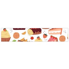 Seamless Pattern Hand Drawing Cartoon Dessert And Cake Small Premium Plush Fleece Scarf by Wav3s