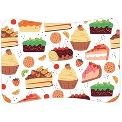 Seamless Pattern Hand Drawing Cartoon Dessert And Cake Velour Seat Head Rest Cushion by Wav3s