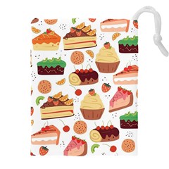 Seamless Pattern Hand Drawing Cartoon Dessert And Cake Drawstring Pouch (5xl) by Wav3s