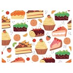 Seamless Pattern Hand Drawing Cartoon Dessert And Cake Premium Plush Fleece Blanket (Extra Small) 40 x30  Blanket Front