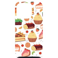 Seamless Pattern Hand Drawing Cartoon Dessert And Cake Iphone 14 Pro Black Uv Print Case