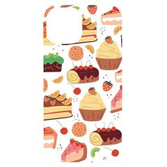 Seamless Pattern Hand Drawing Cartoon Dessert And Cake Iphone 14 Black Uv Print Case by Wav3s