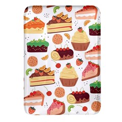 Seamless Pattern Hand Drawing Cartoon Dessert And Cake Rectangular Glass Fridge Magnet (4 Pack)