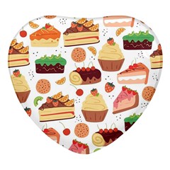 Seamless Pattern Hand Drawing Cartoon Dessert And Cake Heart Glass Fridge Magnet (4 Pack) by Wav3s