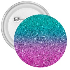 Pink And Turquoise Glitter 3  Buttons by Wav3s