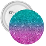 Pink And Turquoise Glitter 3  Buttons Front