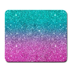 Pink And Turquoise Glitter Large Mousepad