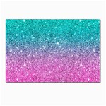 Pink And Turquoise Glitter Postcards 5  x 7  (Pkg of 10) Front