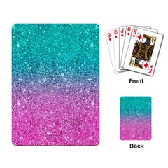 Pink And Turquoise Glitter Playing Cards Single Design (rectangle) by Wav3s