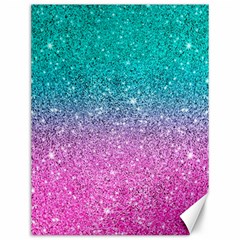 Pink And Turquoise Glitter Canvas 12  X 16  by Wav3s