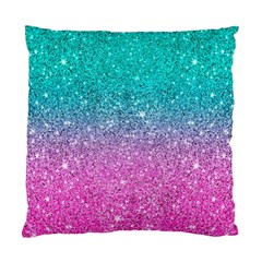 Pink And Turquoise Glitter Standard Cushion Case (one Side) by Wav3s