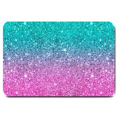 Pink And Turquoise Glitter Large Doormat by Wav3s