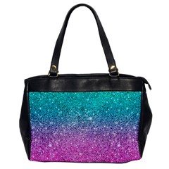 Pink And Turquoise Glitter Oversize Office Handbag by Wav3s