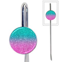 Pink And Turquoise Glitter Book Mark by Wav3s