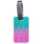 Pink And Turquoise Glitter Luggage Tag (one side) Front