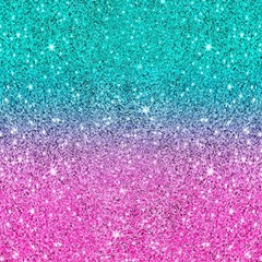 Pink And Turquoise Glitter Play Mat (square) by Wav3s