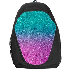 Pink And Turquoise Glitter Backpack Bag by Wav3s