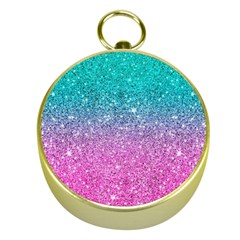 Pink And Turquoise Glitter Gold Compasses by Wav3s