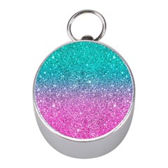 Pink And Turquoise Glitter Mini Silver Compasses by Wav3s