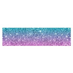 Pink And Turquoise Glitter Oblong Satin Scarf (16  X 60 ) by Wav3s