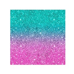 Pink And Turquoise Glitter Square Satin Scarf (30  X 30 ) by Wav3s