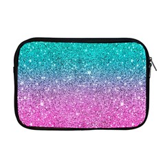 Pink And Turquoise Glitter Apple Macbook Pro 17  Zipper Case by Wav3s