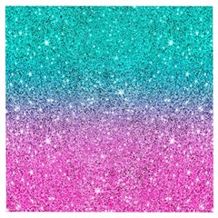 Pink And Turquoise Glitter Wooden Puzzle Square by Wav3s