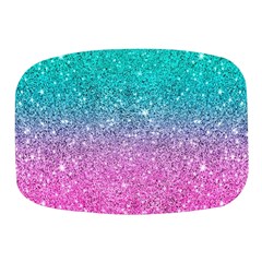 Pink And Turquoise Glitter Mini Square Pill Box by Wav3s