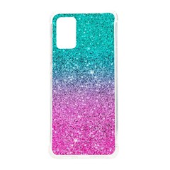 Pink And Turquoise Glitter Samsung Galaxy S20plus 6 7 Inch Tpu Uv Case by Wav3s