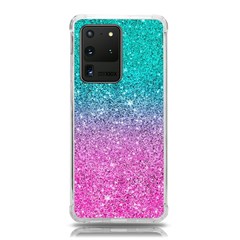 Pink And Turquoise Glitter Samsung Galaxy S20 Ultra 6 9 Inch Tpu Uv Case by Wav3s