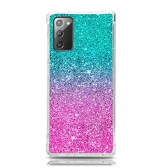 Pink And Turquoise Glitter Samsung Galaxy Note 20 Tpu Uv Case by Wav3s