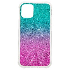 Pink And Turquoise Glitter Iphone 12 Mini Tpu Uv Print Case	 by Wav3s