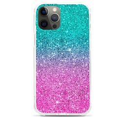 Pink And Turquoise Glitter Iphone 12 Pro Max Tpu Uv Print Case by Wav3s