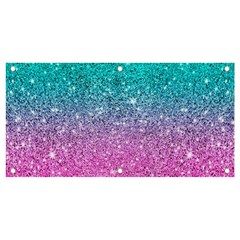 Pink And Turquoise Glitter Banner And Sign 4  X 2  by Wav3s