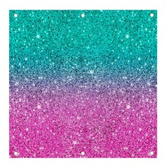 Pink And Turquoise Glitter Banner And Sign 4  X 4  by Wav3s