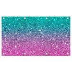 Pink And Turquoise Glitter Banner and Sign 7  x 4  Front