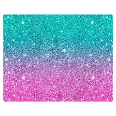 Pink And Turquoise Glitter Premium Plush Fleece Blanket (medium) by Wav3s