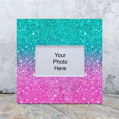 Pink And Turquoise Glitter White Box Photo Frame 4  X 6  by Wav3s