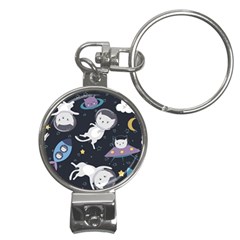 Space Cat Illustration Pattern Astronaut Nail Clippers Key Chain by Wav3s