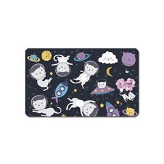 Space Cat Illustration Pattern Astronaut Magnet (name Card) by Wav3s